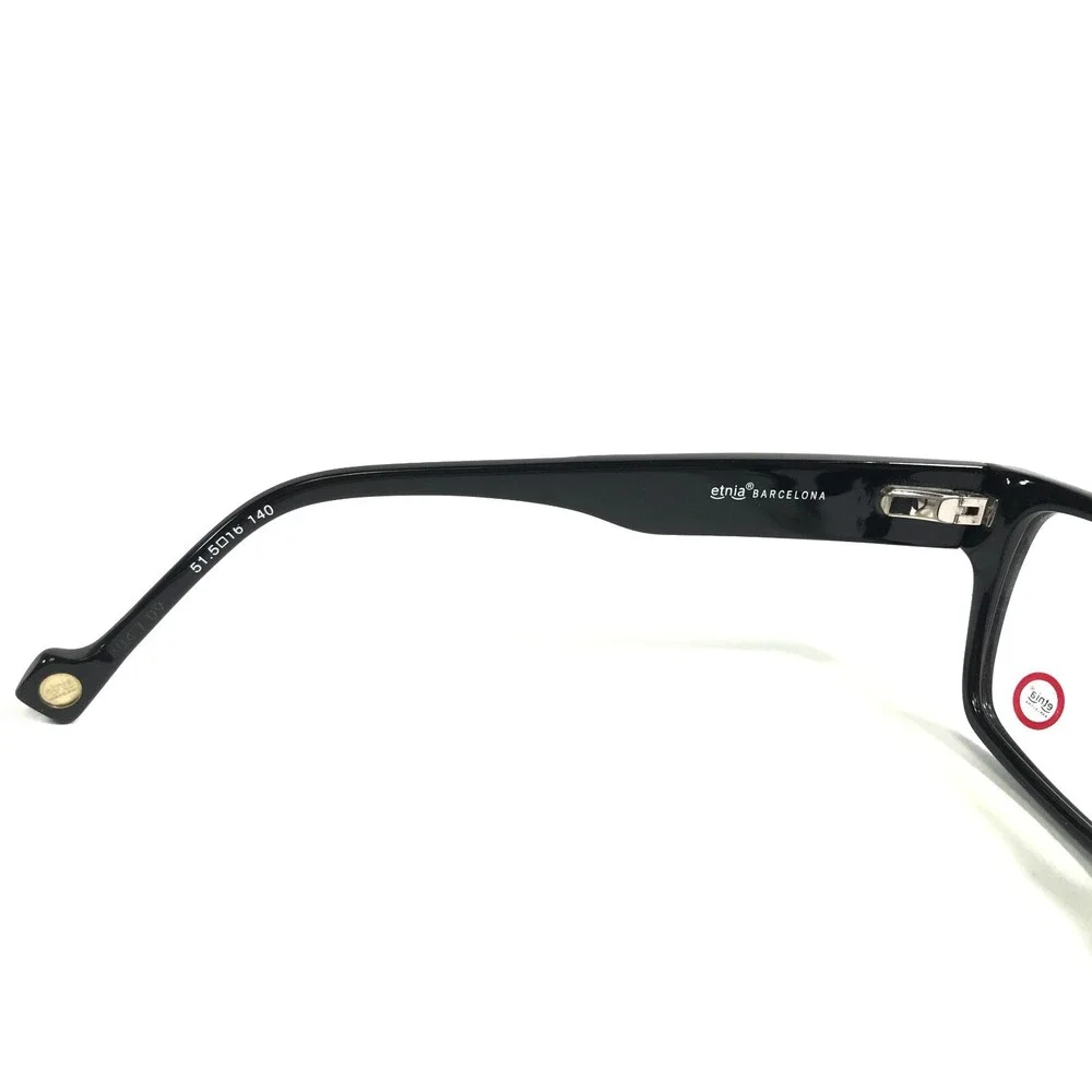 Etnia Eyeglasses Frames MILANO col. BK Shiny Black Square Full Rim 51.5-16-140